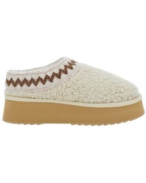 Mou Mules With Braided Detail Sheep - White