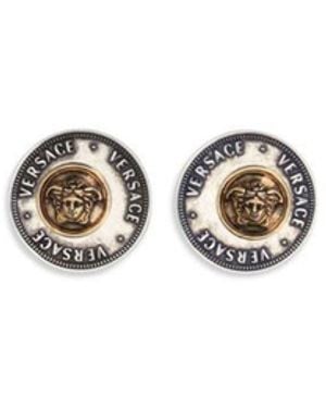 Versace Brass Earrings - White