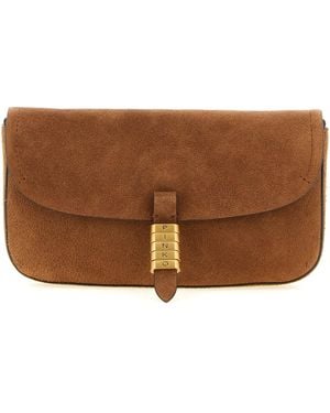 Pinko Saddle Flat Medium Shoulder Bag - Brown