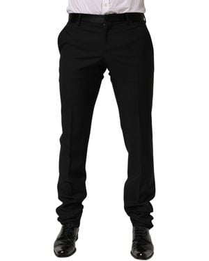 Dolce & Gabbana Wool Formal Dress Trouser Trousers 02+Wv - Black
