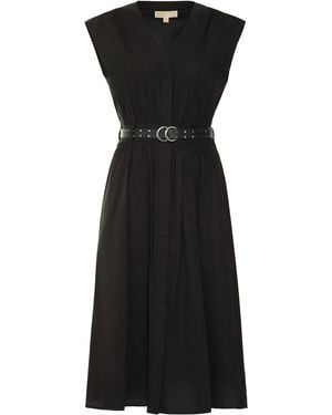 MICHAEL Michael Kors Belted Cotton Dress - Black