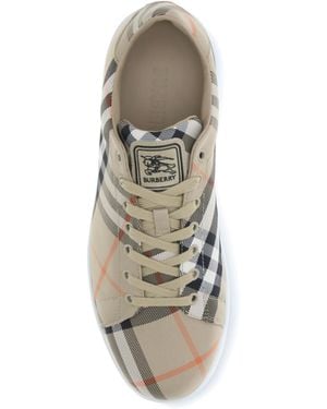 Burberry Sneakers Set Check Sand Ip Sneakers - White