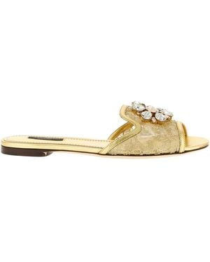 Dolce & Gabbana Polyamide Slides Shoe - Metallic