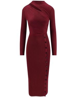 Self-Portrait Viscose Midi Dress - Red
