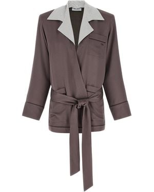 The Attico Dressing Gown Blazer - Brown