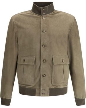 Valstar Suede Leather Jacket - Green