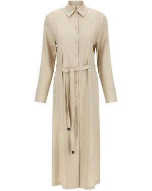 Max Mara Linen Long Dress - Natural
