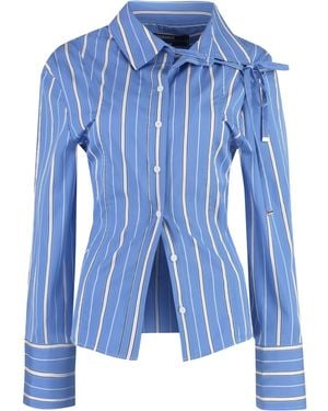 Jacquemus 'la Chemise Ruban' Cotton Shirt - Blue