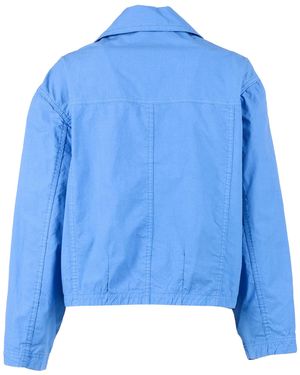 Fay 3 Gangi Bomber Cotton Polyamide Jacket - Blue