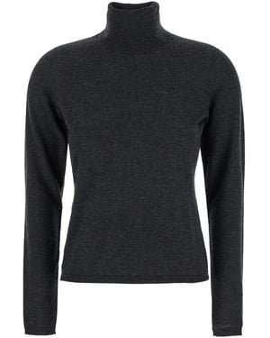 Max Mara High Neck Cashmere Sweater Tops - Blue