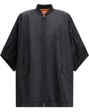 MM6 by Maison Margiela Nylon Cape Polyamide Jacket - Black
