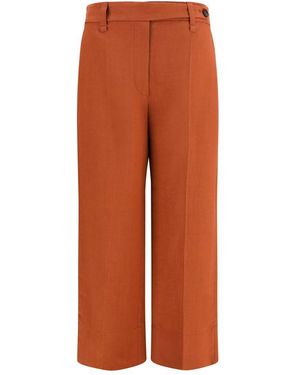 Brunello Cucinelli Brown Viscose Casual Trousers - Orange