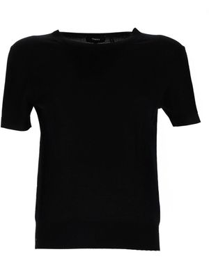 Theory Merino Wool Slim Fit T-Shirt Jumpers - Black