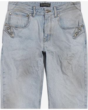 Balenciaga Cotton Denim City Jeans Pants - Blue