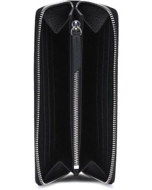 Maison Margiela Embossed Leather Wallet Calf & Purses - Black