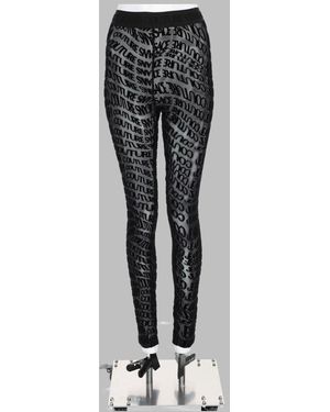 Versace Jeans Couture Pantalone Leggings Con Stampa Logo - Black