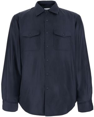 Aspesi Jacket With Zip Tech Fabric, Polyamide Coat - Blue