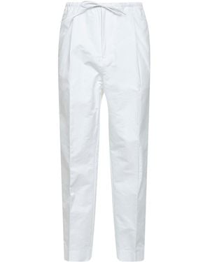 Bottega Veneta Cotton Poplin Drawstring Trousers - White