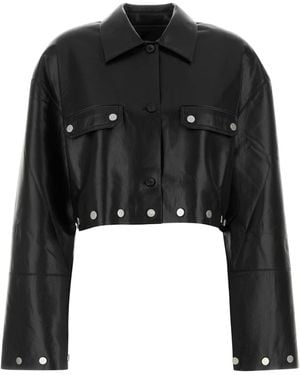 Nanushka Synthetic Leather Kassie Shirt - Black