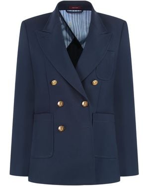 Gucci Blazer Double-Breasted Cotton Blazers - Blue