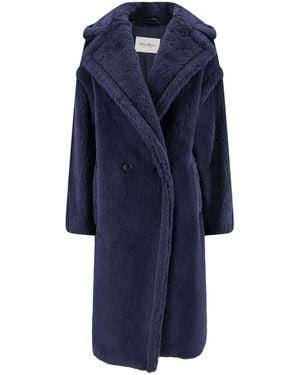 Max Mara Tedgirl Alpaca And Virgin Wool Fur Coat - Blue