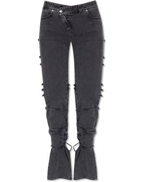 McQueen Jeans With Laces - Blue