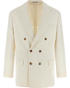 Brunello Cucinelli Silk Blazer Clothing - Natural