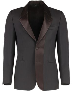Fendi Blazer Crepe Wool, Polyester Suit & Dinner Jackets - Black