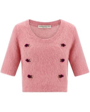 Alessandra Rich 'Carded Mohair' Jumper - Pink