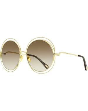 Chloé Chloe Large Carlina Sunglasses Ch0045S 001- 62Mm Metal/Plastic (Acetate) - Black