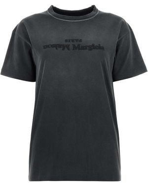 Maison Margiela Charcoal Cotton T-Shirt - Black