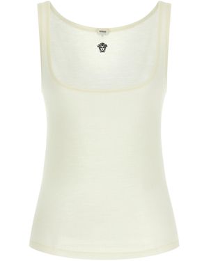 Versace Virgin Wool Sleeveles T-Shirt - White