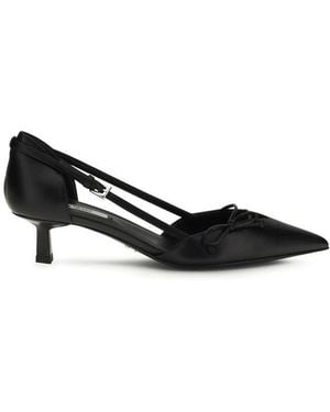 Prada Goatskin High Heel Pumps - Black