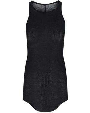 Rick Owens Viscose And Silk Tank Top - Black