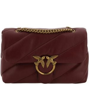 Pinko Leather Shoulder Bag Love Classic Antique Ribes Intenso/Antique Calf (Bos Taurus) - Purple