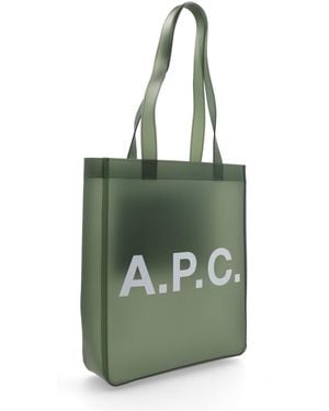 A.P.C. Tote Bag Thermoplastic Polyurethane Handbags - Green