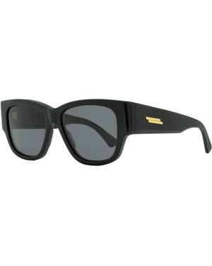 Bottega Veneta Rectangular Sunglasses Bv1026S 001 55Mm 1026 Plastic (Acetate) - Black