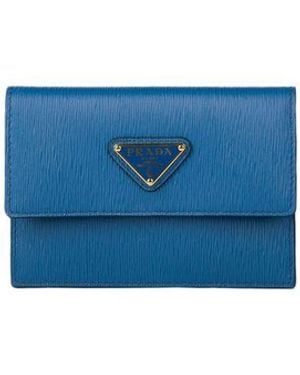 Prada Wallet Saffiano Leather Bags - Blue