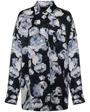 Stella McCartney Floral Print Satin Blouse - Blue