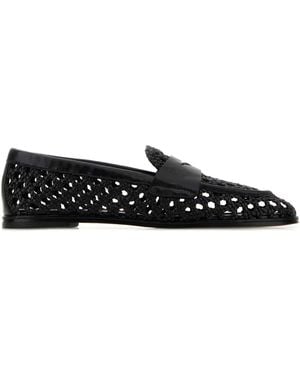 Stuart Weitzman Leather Spencer Loafers - Black