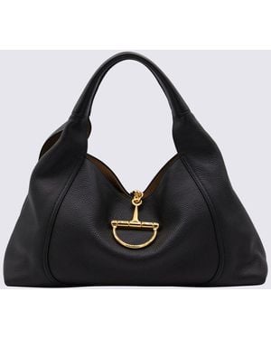 Gucci Leather Softbit Maxi Totes - Black