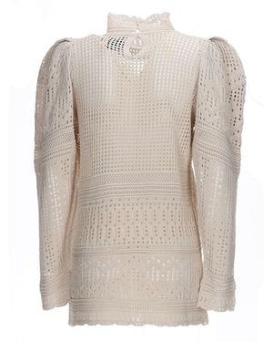 Isabel Marant Dahara Crochet Top Cotton Tops - Natural