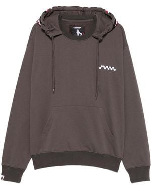 A Bathing Ape Hooded Sweatshirt Shark Motif Cotton - Brown