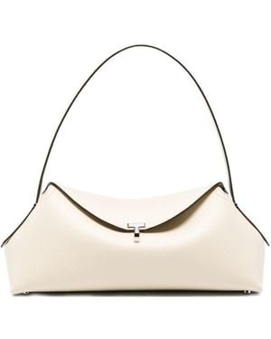 TOTEME T-Lock Leather Shoulder Bag - Natural