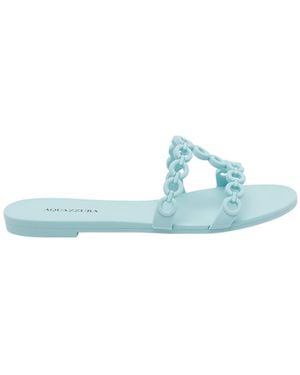 Aquazzura Infinity Chain Jelly Flat Sandals - Blue