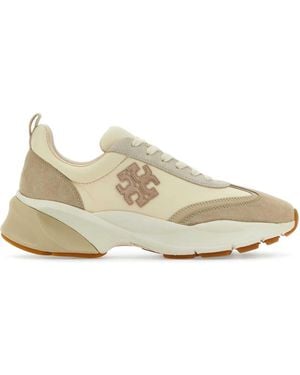 Tory Burch Leather And Suede Good Luck Trainers - White