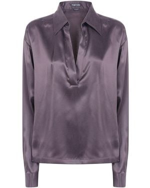 Tom Ford Blouse Silk Blouses - Purple