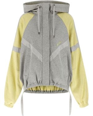 The Attico Double American Fleece Bomber Jacket Puffer Jackets - Gray
