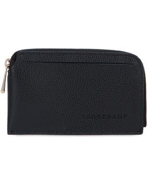 Longchamp Leather Zip Wallet & Purses - Black