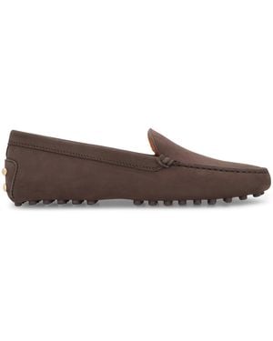 Tod's Moccasin Nubuck Calf Loafers - Brown